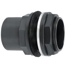 Robust beholdertilslutning i PVC-U til sikker og pålidelig installation i forskellige systemer.