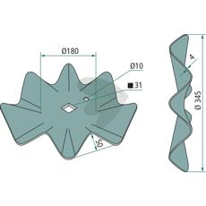 Cutterskive 345mm, designet til effektiv skæring med præcision.