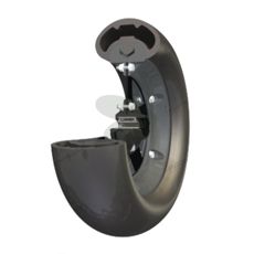 Hjul komplet 440x116mm med 16x44mm aksel, effektiv og stærk løsning.