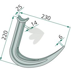 Gribetand 18230, en vigtig del for mere effektiv håndtering i landbruget.