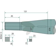 Ballespyd med konisk møtrik, designet til Kverneland 600mm.