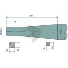 Weidemann ballespyd konisk møtrik M22X1.5, perfekt til landbrug og maskiner.
