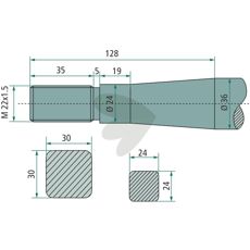 Ballespyd med konisk møtrik M22X1,5, perfekt til robuste anvendelser inden for landbrug.