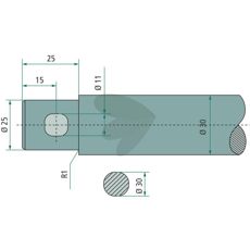 Balspyd på 800mm med 11mm hul, designet til effektiv anvendelse ved landbrug.