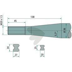 Balspyd konisk møtrik Baas / Trima, Parmiter M20X1,5