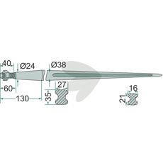 Konisk møtrik Balspyd M20X1,5, skræddersyet til Baas og Trima udstyr.