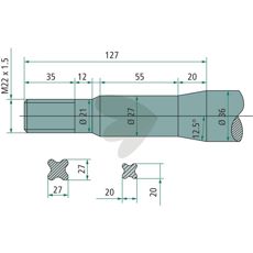 Ballespids med bøsning og konisk møtrik 53141
