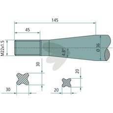 Balspyd konisk møtrik von der Heide, Weidemann M22X1,5