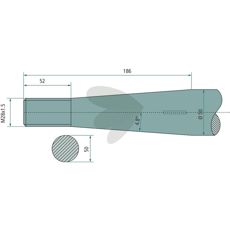 Møtrik M28X1,5 820mm til Saphir og Manitou, perfekt til tunge belastninger.