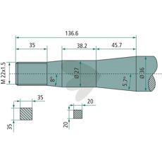 Ballespyd konisk møtrik AP M22X1,5