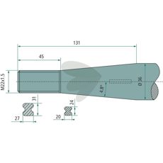Konisk møtrik Hydrac M22X1,5 til balspyd, perfekt til landbrug og byggemaskiner.