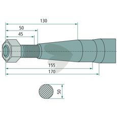 Redrock konisk møtrik M28X1,5, perfekt til professionel brug inden for landbrug og jordbrug.