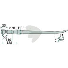 Balspyd med konisk møtrik 18908, perfekt til effektiv anvendelse inden for landbrug.