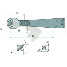 Weidemann konisk møtrik M22X1,5, en robust del til balspyd og landbrugsmaskiner.