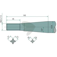 Balspyd med bøsning og konisk møtrik, optimal til forskellige landbrugsmaskiner.