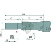 Rakt balspyd med konisk møtrik M22X1,5 for stabil og sikker anvendelse.