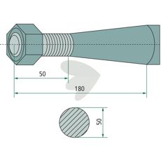 Van Lengerich konisk møtrik M28X1,5 ballespyd, perfekt til smidig og sikker balletransport.