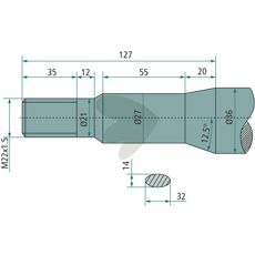 Balle spyd 54764 med bøsning og møtrik, robust og pålidelig til balle håndtering.