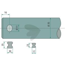 Lige Emily balspyd, 1150mm lang, perfekt til professionel brug inden for landbrug.