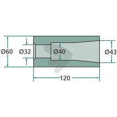 Svejsningsbøsning til M28 ben - sikrer maskinens styrke.