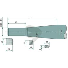 Balledup med M20X1,5 konisk møtrik, 1250mm lang - ideel til traktor- og maskinarbejde.