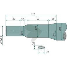 Balskud med bøsning og konisk møtrik 54765, perfekt til landbrug og byggeri.