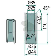 Svejsbøsning 56035, perfekt til tunge maskiner og industriel anvendelse.