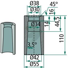Universal svejsbøsning, nødvendig del til mange typer af maskiner.
