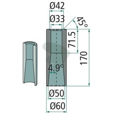 Svejsbøsning 56040, robust løsning til konstruktion og landbrugsmaskiner.