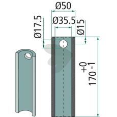 Svejsbøsning 55473, kritisk del for pålidelig funktion hos tungt udstyr.