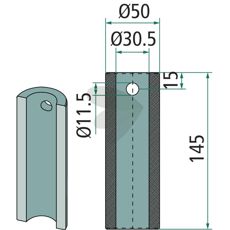 Svejsbøsning 55494, høj kvalitet del til effektiv anvendelse inden for landbrug.