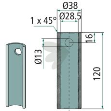 Svejsbøsning 56043, perfekt til reparationer og pålidelig drift.