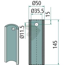 Svejsbøsning 55475, designet til holdbarhed og langvarig anvendelse.