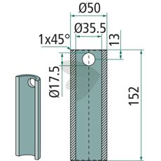 Svejsbøsning 56044, en nødvendig komponent til moderne landbrugsudstyr.