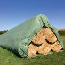 Stærk balleoverdækningsdug, grøn og 12 x 25 m i størrelse.