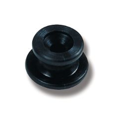 Sort fastgørelsesknop til sikker og nem montering af dele.