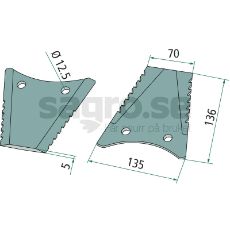 Tandet Halmkniv, designet til effektivt at skære halm.