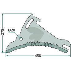 Kniv egnet til snittevogn, 01-076260, designet til bedste skæreresultat.