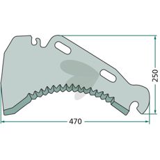 Kniv til snittevogn, 01-120810, optimeret til effektiv klipning og skæring.