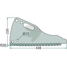 Kniv til snittevogn, model 02-008640, giver langvarig ydeevne ved brug.