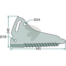 Kniv til snittevogn, 02-060761, konstrueret til at opfylde professionelle krav.