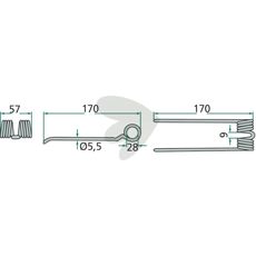 Robuste fjederpinde 02-128199, designet til høj effektivitet ved indsamling.