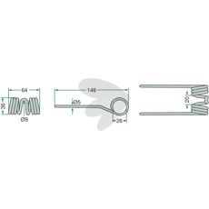 Mengele pick-up pinne, 146 mm lang, perfekt til effektiv indsamling.