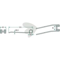 Riverstift JF - Stoll, 535 mm lang, perfekt til dyb jordbearbejdning.