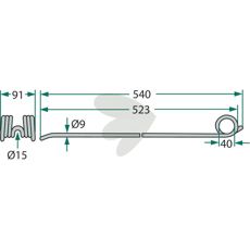 Grønne fjederstifter 250-234X til rivestrengslægger, holdbare og effektive.