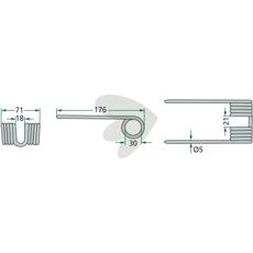 176 mm Deutz Fahr pick-up pin, fremragende til agrar effektivitet.