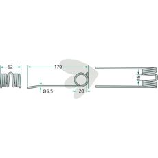 Fjedrepinde til pick-up, VF06572888, til optimal pleje af maskiner.