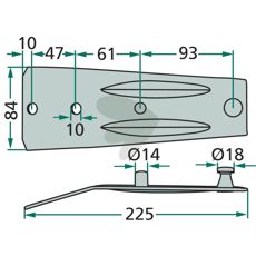 Erstatningsknivholder 11018010550.00, designet til bedste pasform.