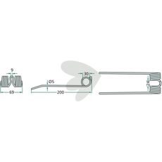 200 mm Deutz Fahr pick-up stift til optimal høstopsamling.