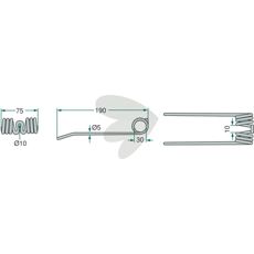 Welger pick-up pind 190 mm, ideel til effektiv materialehandling i landbruget.